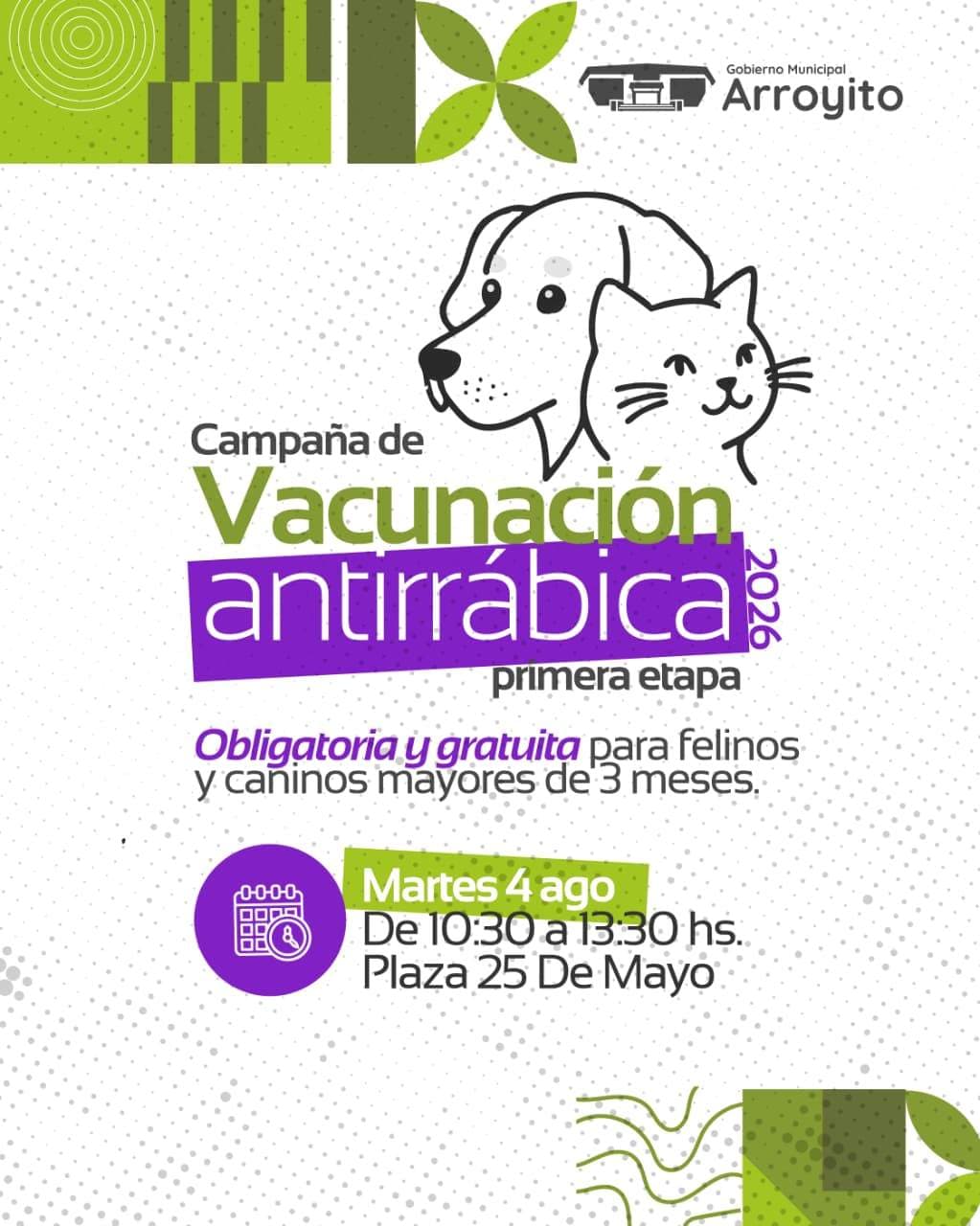 Vacunación Antirrábica en la Plaza 25 de Mayo