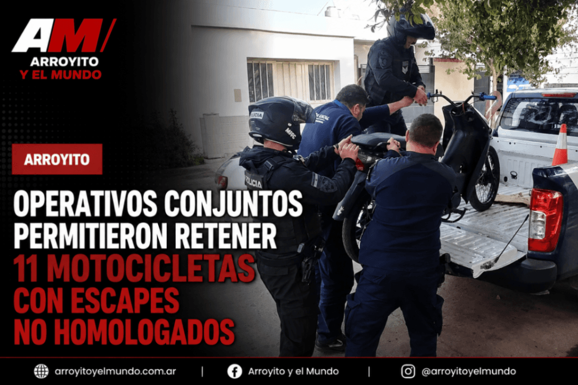 Arroyito intensificó los controles y retuvo 11 motos por escapes no homologados