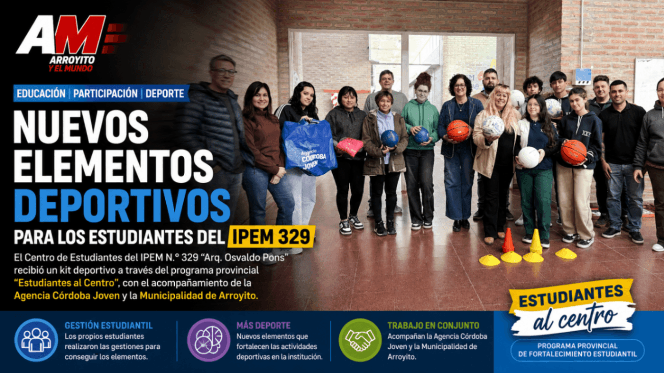 El IPEM 329 de Arroyito recibió nuevos elementos deportivos