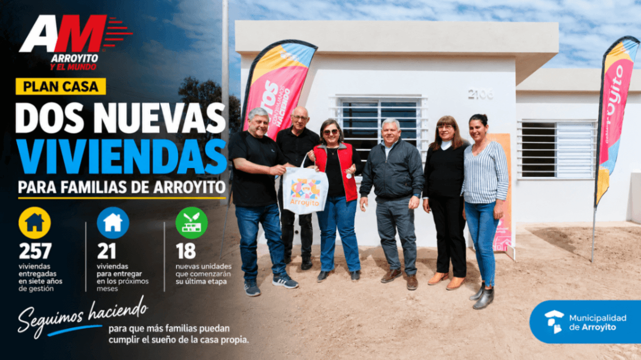 Entregaron dos nuevas viviendas en Arroyito