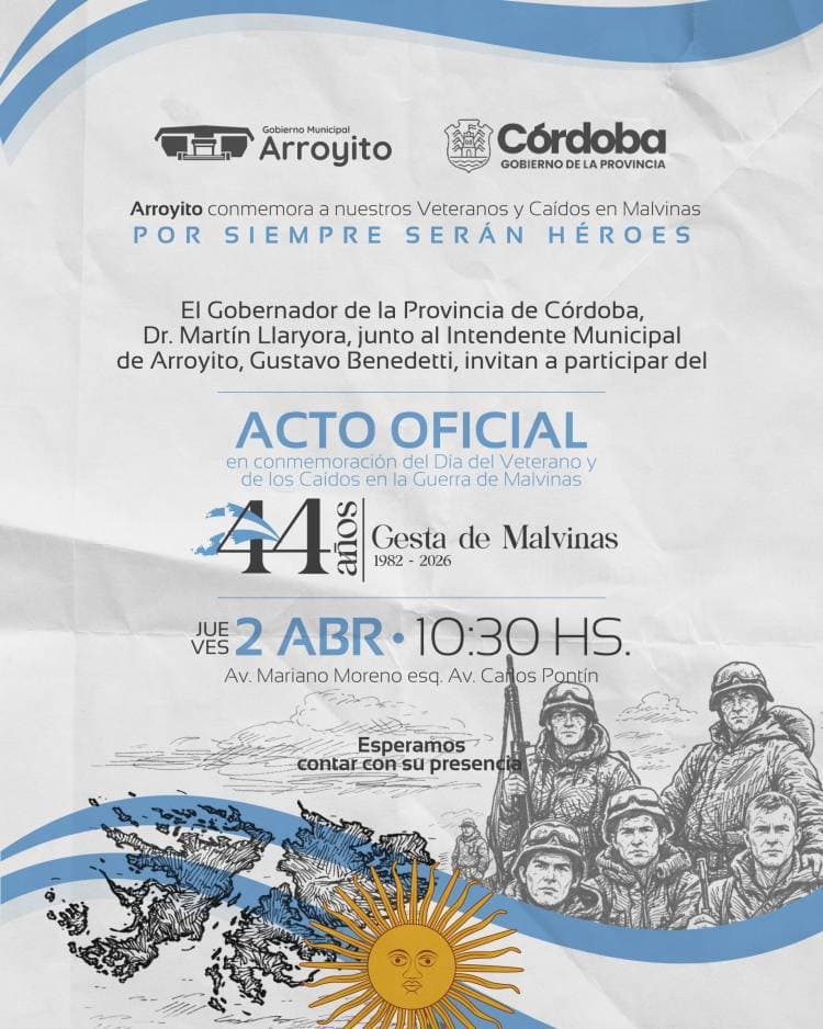 Arroyito honra la memoria y el valor de nuestros héroes